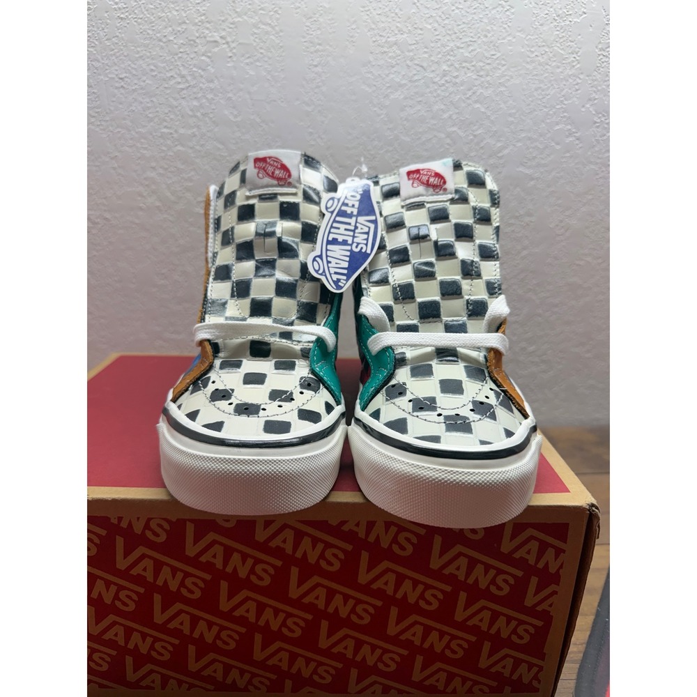 Vans Sk8-Hi Reissue Cap Multi Color Checkerboard High Top Sneakers 7.0W 5.5M - Picture 4 of 8